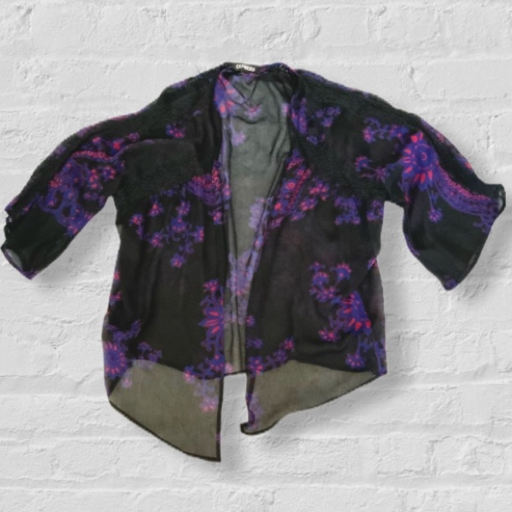 Like 🆕 Express dolman 3/4 sleeve open front sheerish blouse duster cardigan